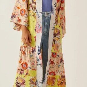 Anthropologie Tiered Yellow Kimono Duster – One Size